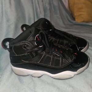Jordan Kids Black and Red Sneakers